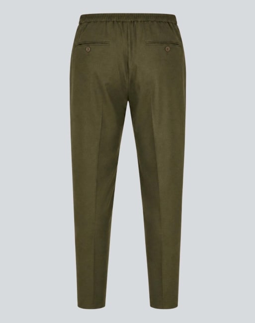 Harry Brown Arthur flannel trousers in khaki, 4 of 4