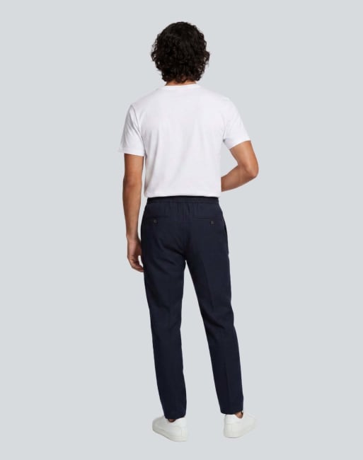 Harry Brown Arthur flannel trousers in navy, 2 of 5