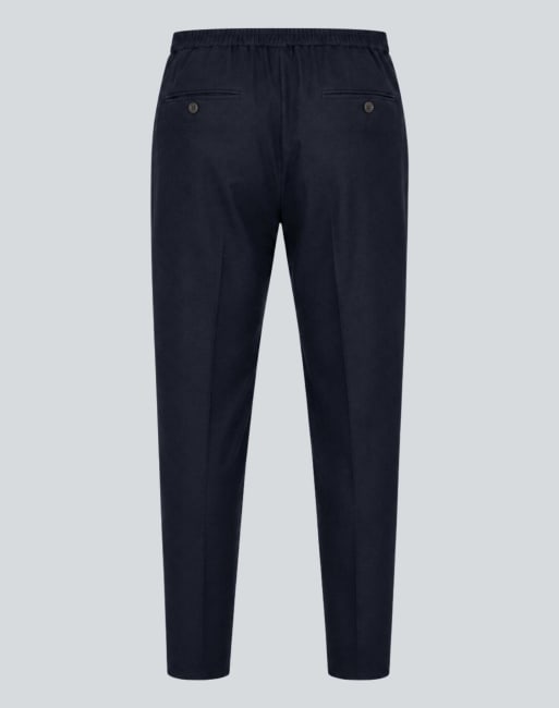 Harry Brown Arthur flannel trousers in navy, 5 of 5