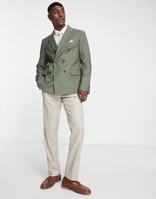 Green jacket clearance grey pants