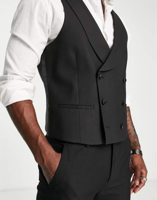 Harry Brown black slim fit horseshoe vest