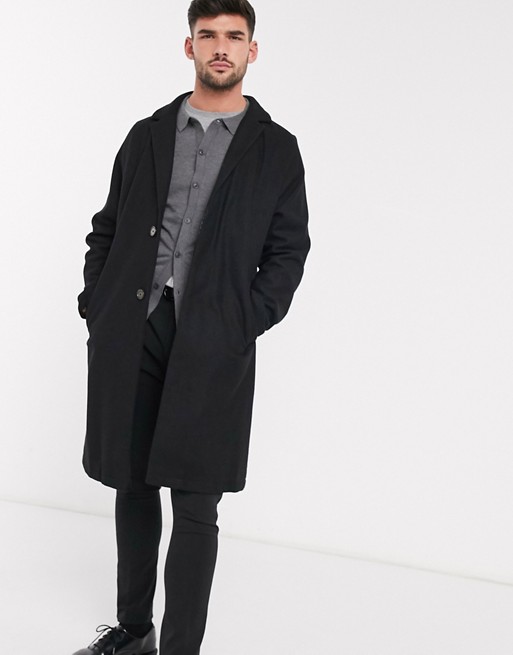 Harry Brown black wool mix coat