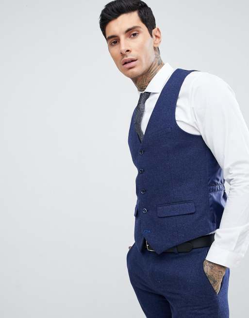 Harry Brown Blue Flannel Slim Fit Wool Blend Suit, 3 of 4