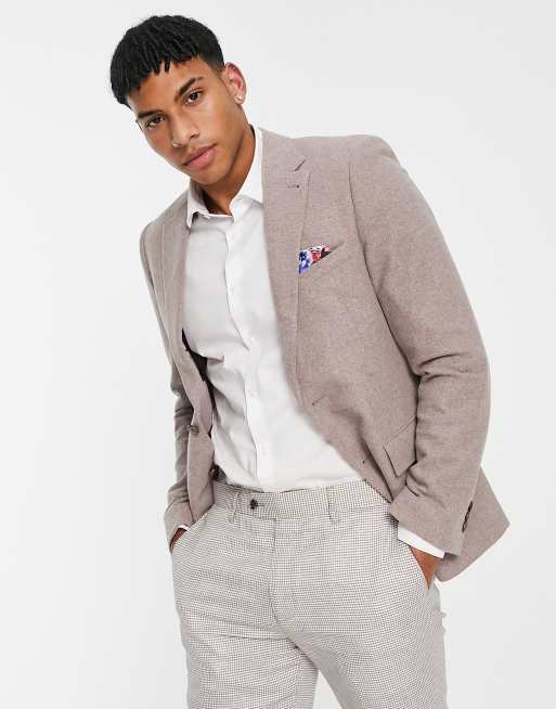 Harry Brown - Bryllup - Habitjakke i tweed- og uldblanding i slim fit