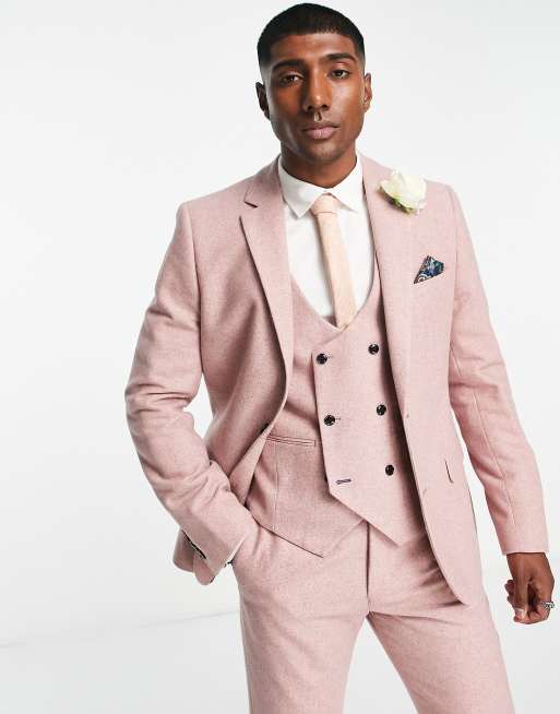 Harry Brown - Bryllups-habitjakke i tweed med slim fit pasform og bred reverskrave 