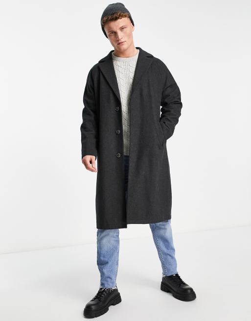 Harry Brown - Cappotto cocoon taglio lungo in misto lana