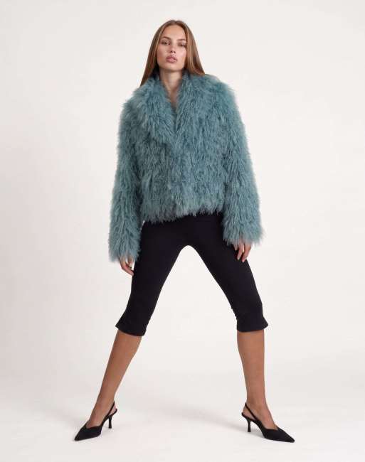 Harry Brown Celeste fur coat in blue, 2 of 4