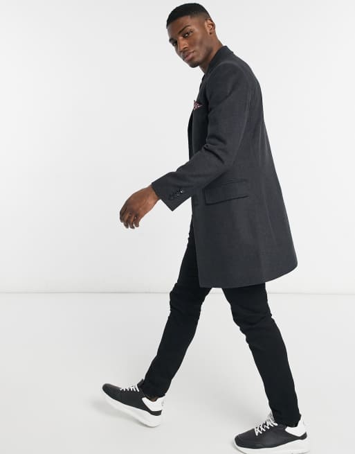 Harry Brown charcoal wool mix coat