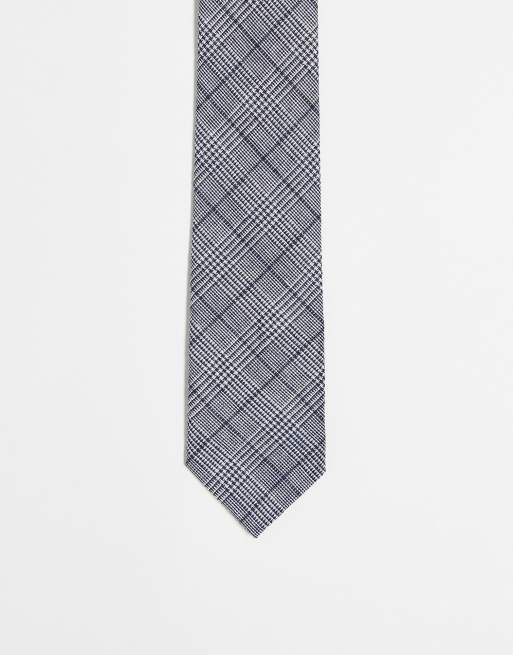 Harry Brown checked tie in grey | ASOS