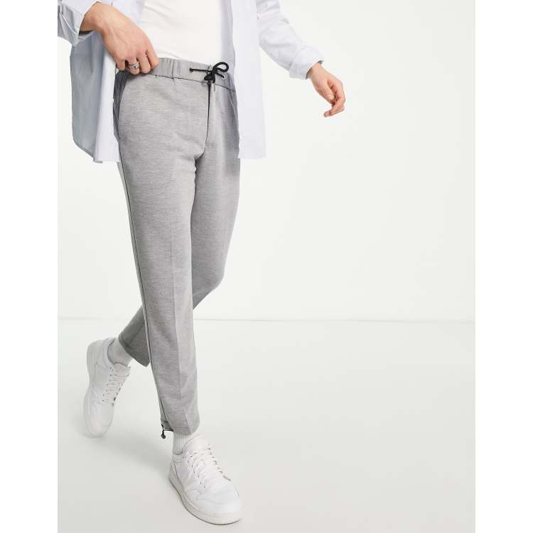 Mens grey smart joggers on sale