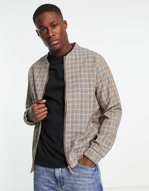 Collarless hotsell bomber jacket