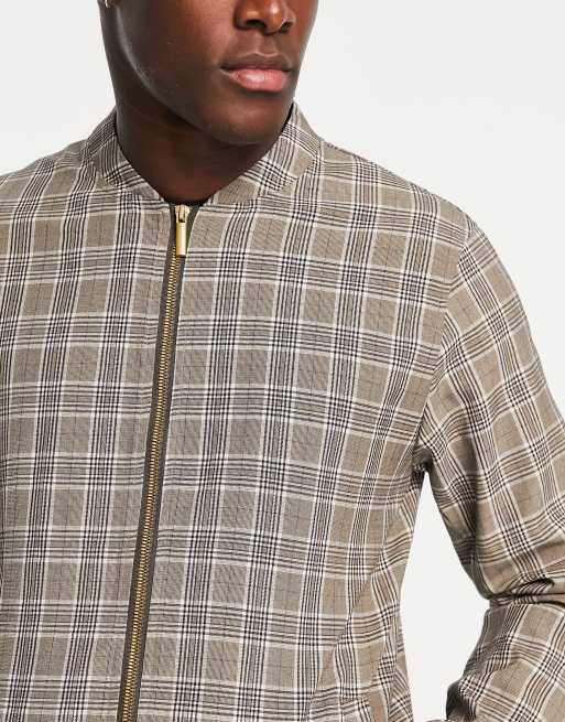 Bomber jacket clearance checkered inside