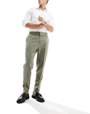 Harry Brown cord carrot fit trousers in sage - ASOS Price Checker