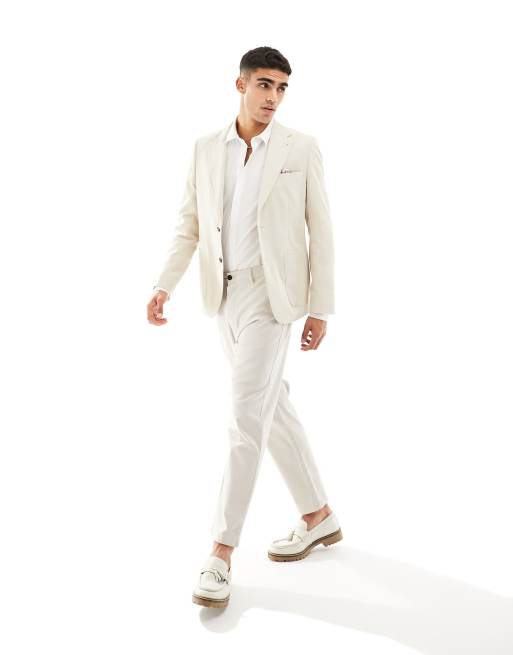 White shirt 2025 cream blazer