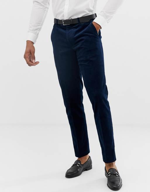 Harry Brown deep blue corduroy skinny fit pants | ASOS