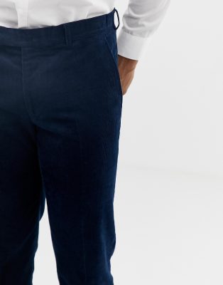 Harry Brown deep blue corduroy skinny fit pants | ASOS