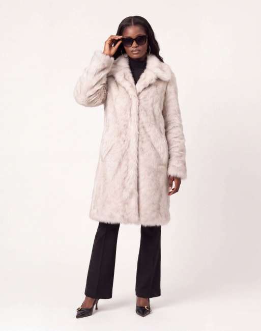 Harry Brown Delphine long fur coat in ecru, 2 of 4