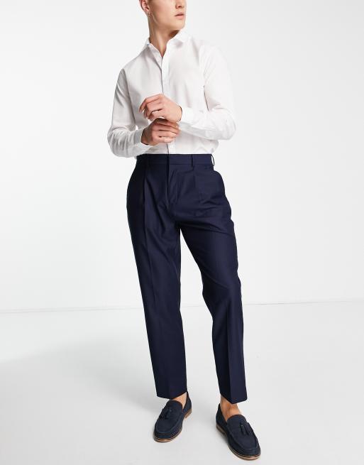 Harry Brown – Elegante Hose in Marineblau mit Faltendetails, 4 von 4