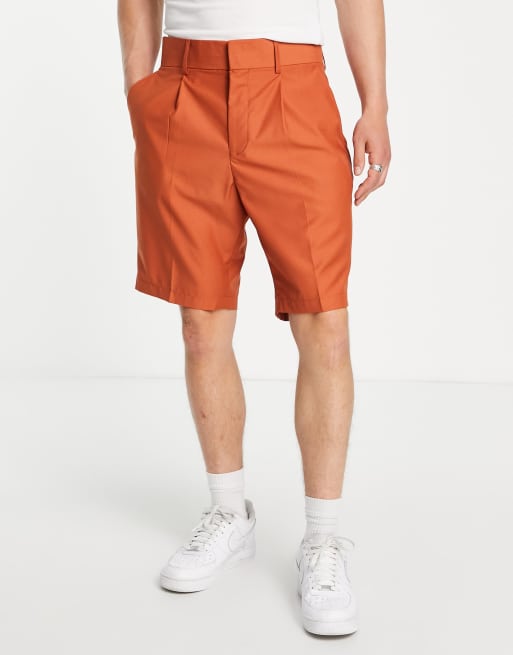 Harry Brown - Elegante short met losse pasvorm in bamboe oranje