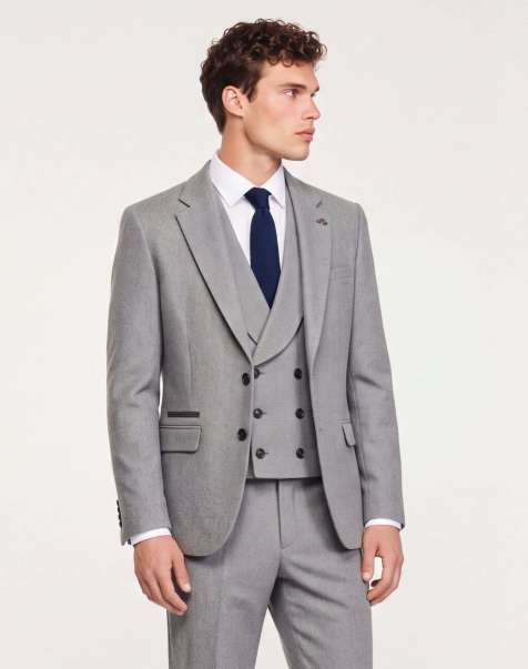 Harry Brown Eton wool tweed suit jacket in grey - view 1