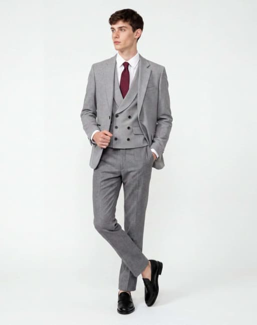 Harry Brown Eton wool tweed suit jacket in grey, 5 of 5
