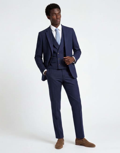 Harry Brown Eton wool tweed suit jacket in navy, 4 of 6