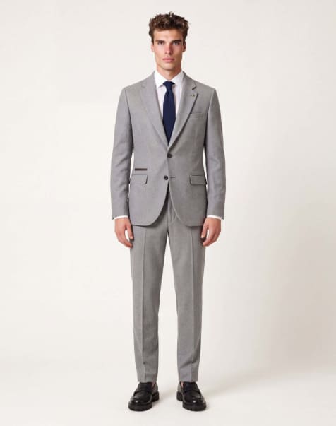 Harry Brown Eton wool tweed suit jacket, waistcoat & trousers in grey - view 1