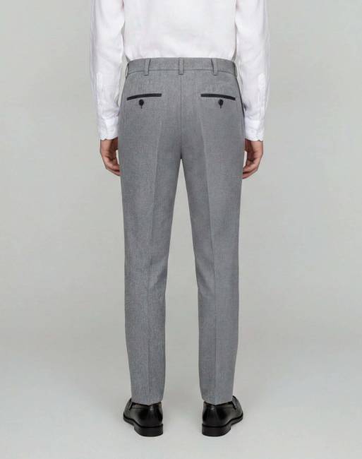 Harry Brown Eton wool tweed suit trousers in grey, 2 of 5