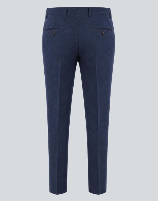 Harry Brown Eton wool tweed suit trousers in navy, 5 of 5