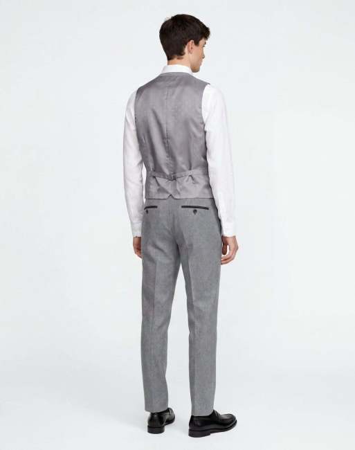 Harry Brown Eton wool tweed suit waistcoat in grey, 2 of 5