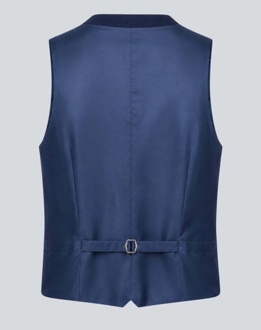 Harry Brown Eton wool tweed suit waistcoat in navy, 5 of 5
