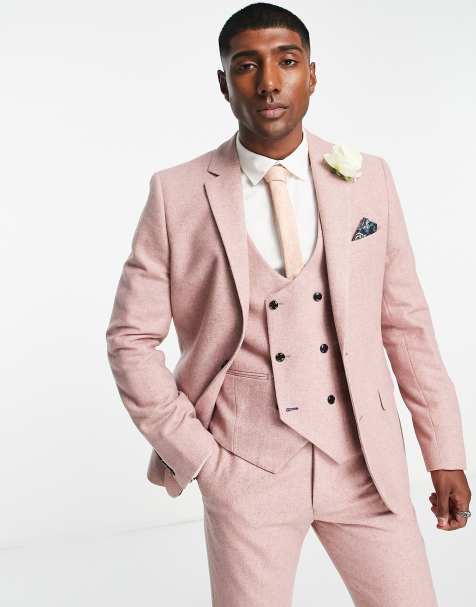 Harry Brown - Giacca da abito da matrimonio slim in tweed con rever ampio - view 1