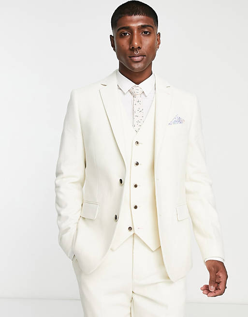 Giacca da abito in tweed color pietra Asos Uomo Abbigliamento Abiti eleganti 