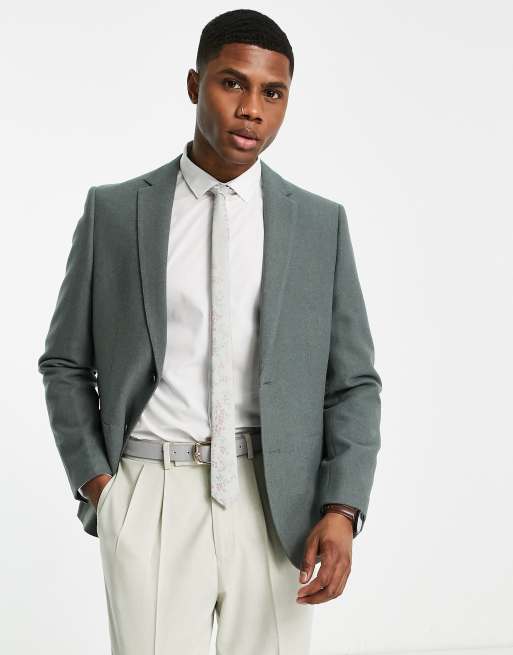 Harry Brown - Giacca da abito in tweed misto lana ampia, colore verde chiaro