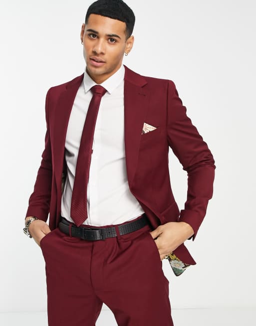 Harry Brown - Giacca da abito skinny da matrimonio color mora