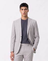 Harry Brown Giacomo slim fit cotton linen suit jacket in grey