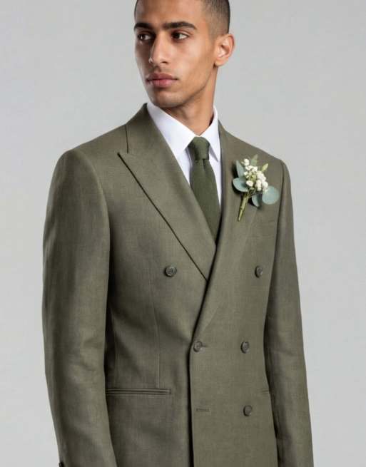Harry Brown Giacomo slim fit single breasted suit in dark green, 3 of 4