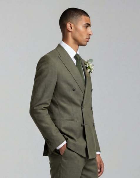 Harry Brown Giacomo slim fit single breasted suit in dark green - view 1