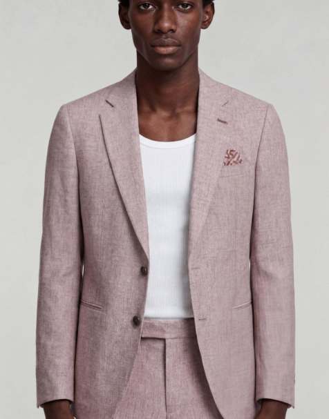 Harry Brown Giacomo slim fit single breasted suit jacket in berry - view 1