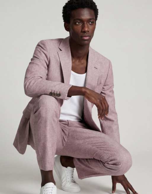 Harry Brown Giacomo slim fit single breasted suit jacket in berry, 3 of 5