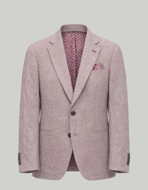 Harry Brown Giacomo slim fit single breasted suit jacket in berry, 4 of 5