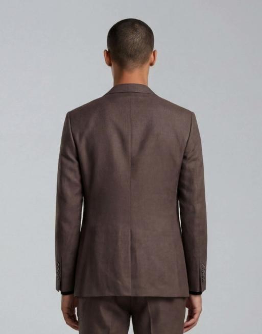 Harry Brown Giacomo slim fit single breasted suit jacket in brown, 2 of 5