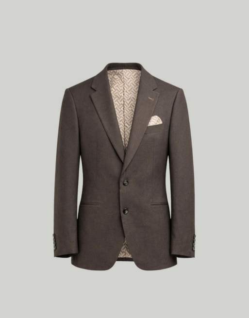 Harry Brown Giacomo slim fit single breasted suit jacket in brown, 4 of 5