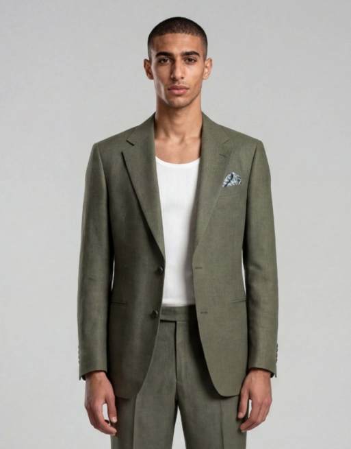 Harry Brown Giacomo slim fit single breasted suit in dark green, 2 of 4