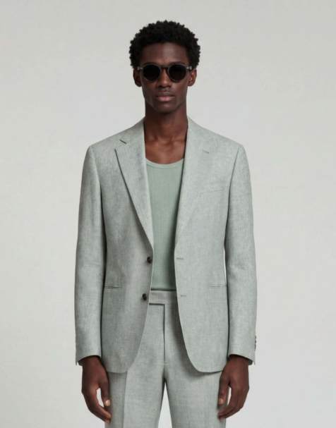 Harry Brown Giacomo slim fit single breasted suit jacket in green - view 1