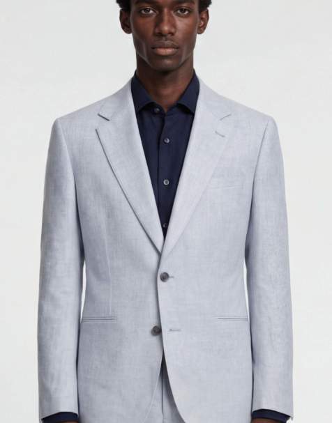 Harry Brown Giacomo slim fit single breasted suit jacket in light blue - view 1