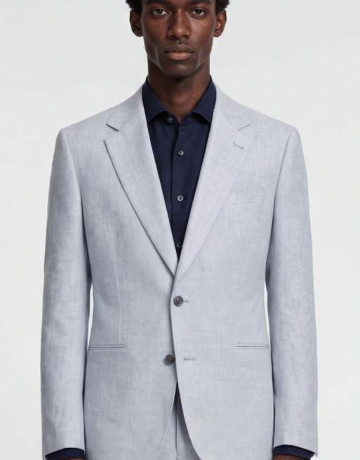 Harry Brown Giacomo slim fit double breasted suit in light blue, 4 of 4