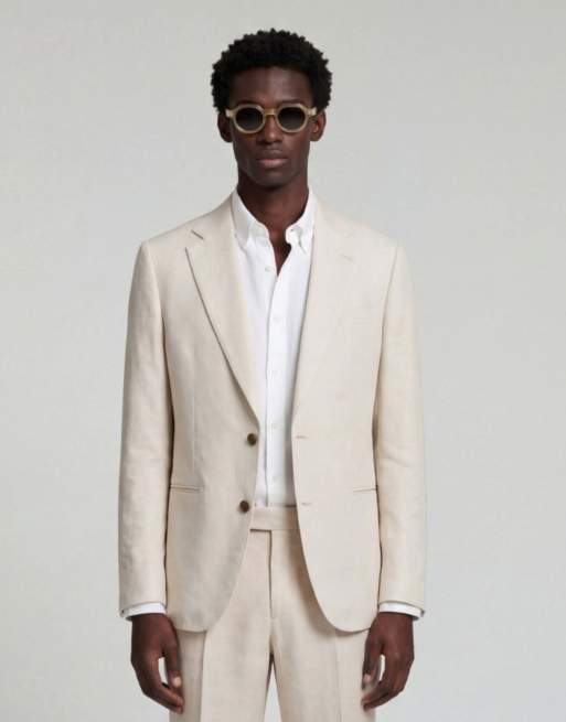 Harry Brown Giacomo slim fit double breasted suit in stone, 2 of 4