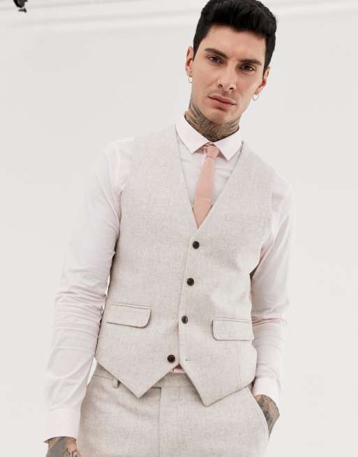 Harry Brown - Abito da matrimonio slim in tweed estivo di misto lana, 3 di 4