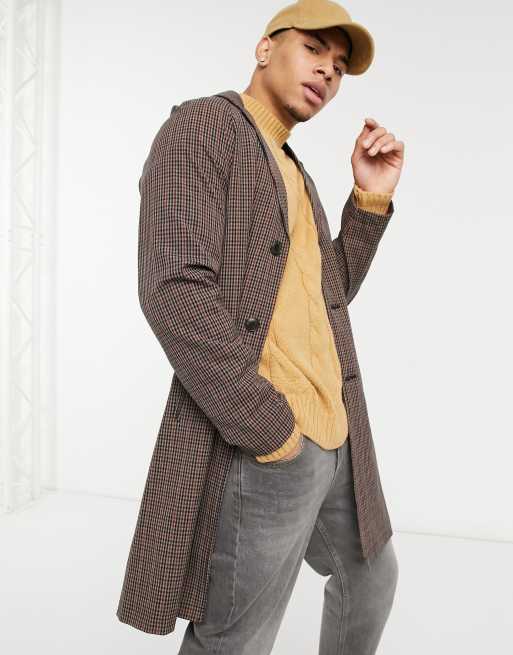 Harry Brown gingham check belted duster coat ASOS